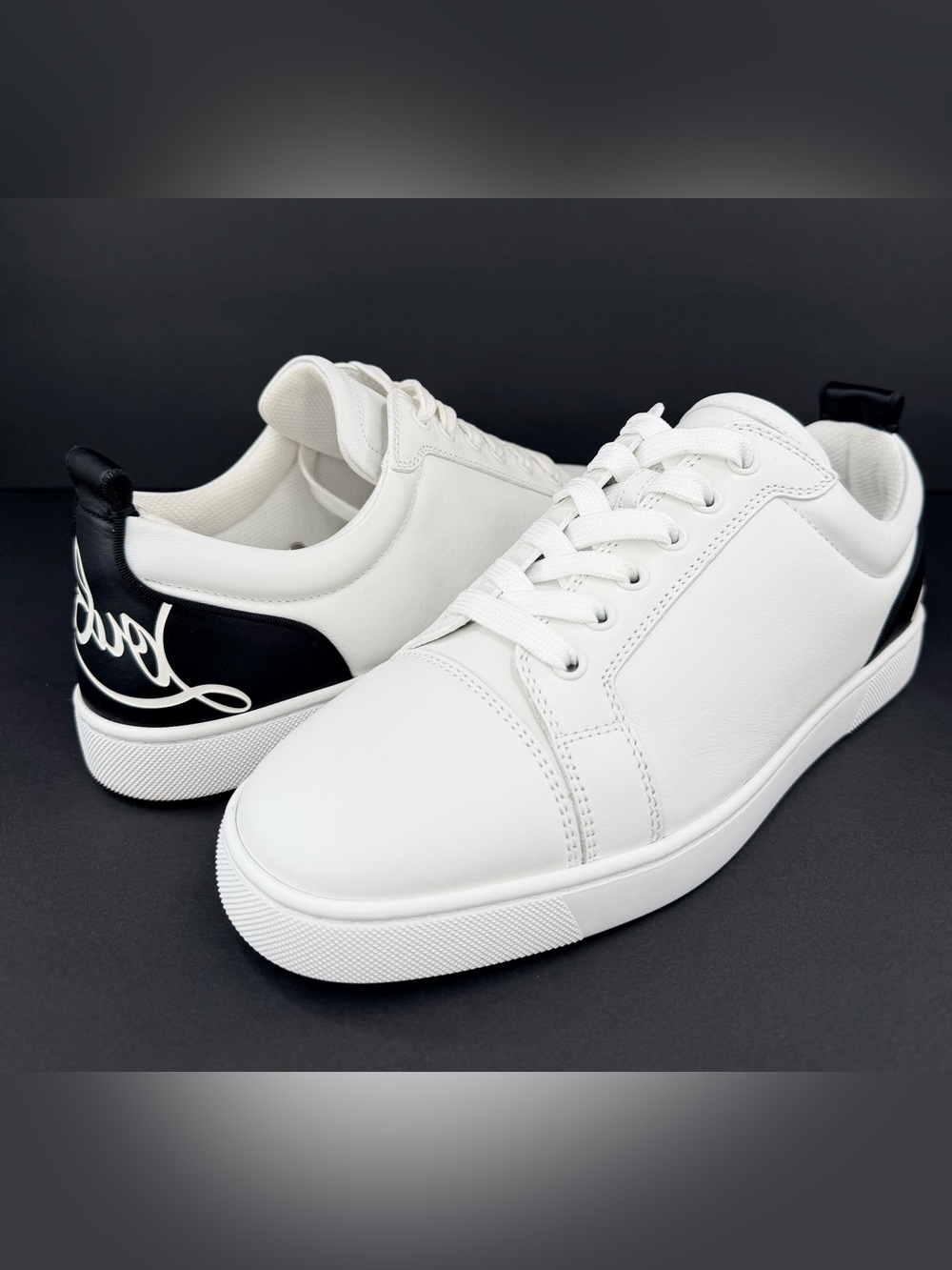 CHRISTIAN LOUBOUTIN Fun Louis Junior Flat Leather Sneakers Size EU 45 - US 12